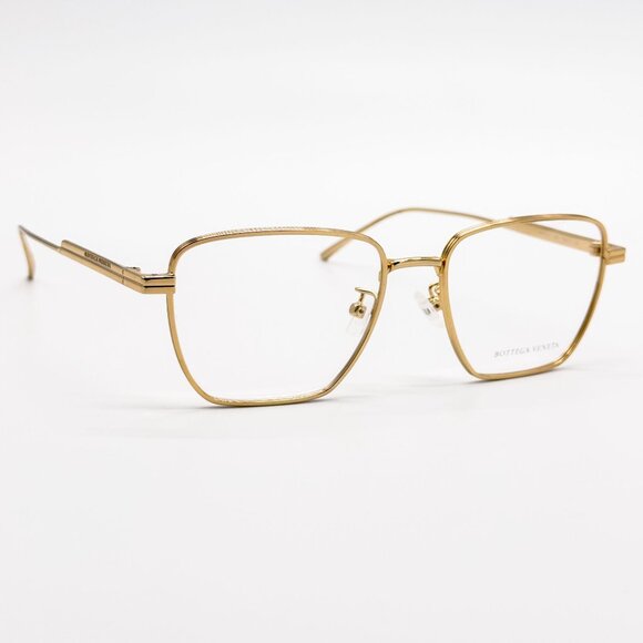 NEW BOTTEGA VENETA EYEGLASSES BV1015O 002 GOLD UNISEX EYEWEAR BOTTEGA VENETA - Picture 1 of 9
